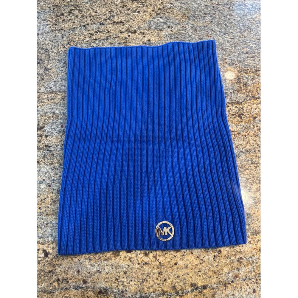 MICHAEL KORS Womens Blue Ribbed Knit Infinity Scarf Neck Warmer OS‎